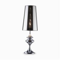 Lampa stołowa Alfiere TL1 BIG CROMO Ideal Lux  032436 metalowy korpus w kolorze chromu Klosz z folii PVC w kolorze chromu