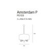 Lampa wisząca Amsterdam P0103 Maxlight abażur ecru nowoczesna elegancka 60 cm średnicy kryształki - 2