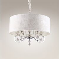 Lampa wisząca Amsterdam P0103 Maxlight abażur ecru nowoczesna elegancka 60 cm średnicy kryształki