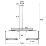 Lampa wisząca KASER 901 Argon Elegancka podwójna  - 3