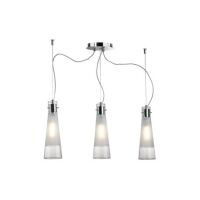 Lampa wisząca Kuky Clear SP3 Ideal Lux 033952   chromowana metalowa oprawa Klosze są z matowego piaskowanego szkła