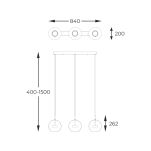 P0428-03J-B5AC ENCELADUS LAMPA WISZĄCA CHROME ZUMALINE - 3