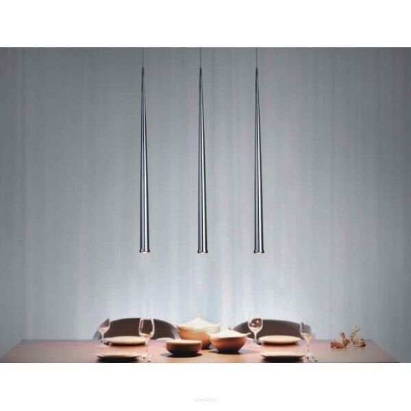 Lampa wisząca Asta III Orlicki Design stożkowe klosze wykonana ze stali w kolorze chromu LED
