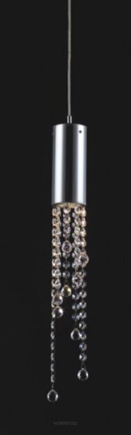 Lampa wisząca Larix MD93708-1A Italux elegancki klosz z metalu spod niego wyłaniają się kryształki 
