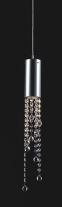 Lampa wisząca Larix MD93708-1A Italux elegancki klosz z metalu spod niego wyłaniają się kryształki 