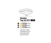 Lampa sufitowa Plafon Sovana 55 CCT AZ2726  AZzardo nowoczesna w kolorze czarnym z funkcją zmiany barwy światła - 2