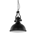 Lampa wisząca Maeva Italux MDM-2569/1 czarna lampa w stylu industrialnym idealna do jadalni nad stół posiada szklaną przesłonę - 3