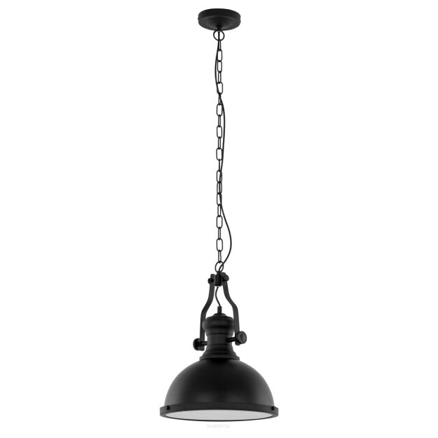 Lampa wisząca Maeva Italux MDM-2569/1 czarna lampa w stylu industrialnym idealna do jadalni nad stół posiada szklaną przesłonę