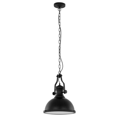 Lampa wisząca Maeva Italux MDM-2569/1 czarna lampa w stylu industrialnym idealna do jadalni nad stół posiada szklaną przesłonę