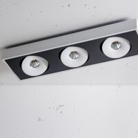 Oprawa natynkowa Lava X3 NT edge.LED CRI80 Labra   3.0727  techniczna prostokąt potrójna 7 cm wysokości LED różne kolory wykończenia