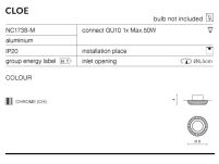 Lampa wpuszczana CLOE AZzardo NC1738-M-CH AZ1466 z aluminium w kolorze chromu okrągła  - 3