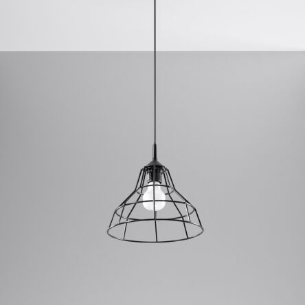 Loftowa Nowoczesna Lampa wisząca ANATA Czarna SL. 0146 klosz z metalu druciasty