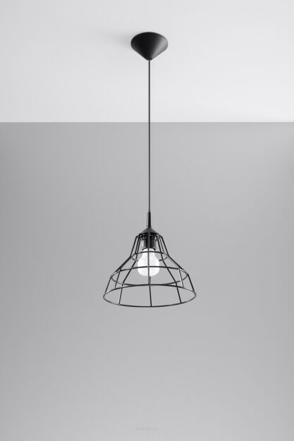 Loftowa Nowoczesna Lampa wisząca ANATA Czarna SL. 0146 klosz z metalu druciasty