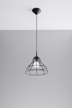 Loftowa Nowoczesna Lampa wisząca ANATA Czarna SL. 0146 klosz z metalu druciasty
