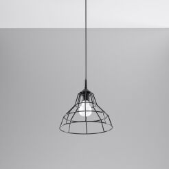 Loftowa Nowoczesna Lampa wisząca ANATA Czarna SL. 0146 klosz z metalu druciasty