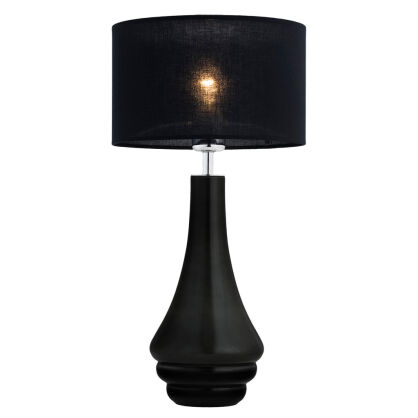 Lampa stołowa AMAZONKA 3033 Argon Czarne szkło + tkanina 
