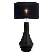 Lampa stołowa AMAZONKA 3033 Argon Czarne szkło + tkanina 
