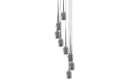 Lampa wisząca Izza 8 AZ2940 szklane klosze smoky