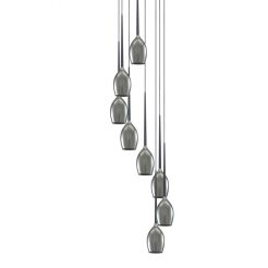Lampa wisząca Izza 8 AZ2940 szklane klosze smoky