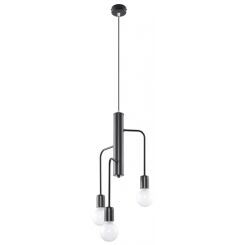 Lampa wisząca DUOMO 3M SL.0302 Sollux efektowna 3 źróda światła wykonana ze stali malowanej proszkowo w kolorze czarnym 
