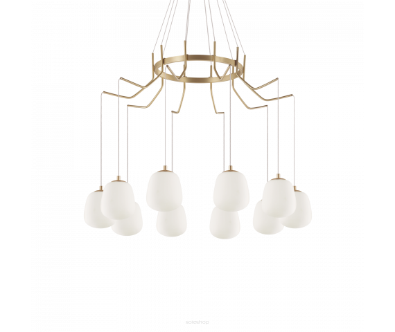 LAMPA WISZĄCA Żyrandol Karousel SP10 206394  NOWOCZESNY IP20  METAL lampa wisząca w kolorze mosiężnym Ideal Lux LAMPA WEWNĘTRZNA LED