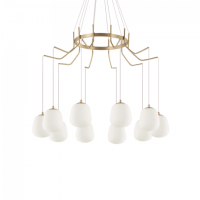 LAMPA WISZĄCA Żyrandol Karousel SP10 206394  NOWOCZESNY IP20  METAL lampa wisząca w kolorze mosiężnym Ideal Lux LAMPA WEWNĘTRZNA LED