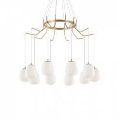 LAMPA WISZĄCA Żyrandol Karousel SP10 206394  NOWOCZESNY IP20  METAL lampa wisząca w kolorze mosiężnym Ideal Lux LAMPA WEWNĘTRZNA LED