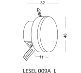 LAMPA SCHODOWA ELKIM LESEL 009A L Okrągła LED czarna / Biała 3000K / 4000K  - 6