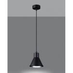 Lampa wisząca TAZILA SL.0989 SOLLUX LIGHTING stożek ES111 czarny - 4