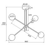 Lampa sufitowa ABSTRACT 1695 ARGON MOSIĄDZ BIAŁE KULE - 2