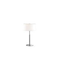 Lampa stołowa Hilton TL2 Ideal Lux  075532 Klosz z folii PVC pokrytej tkaniną i od dołu piaskowanym szkłem metalowa ramaw  kolorzec hromu