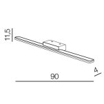 Kinkiet Łazienkowy EPSILON 90 3000K  AZ3349 Nad lustro czarny IP44 - 2