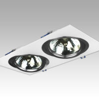 OPRAWA WPUSZCZANA PODWÓJNA AR111 BIAŁA/ALU