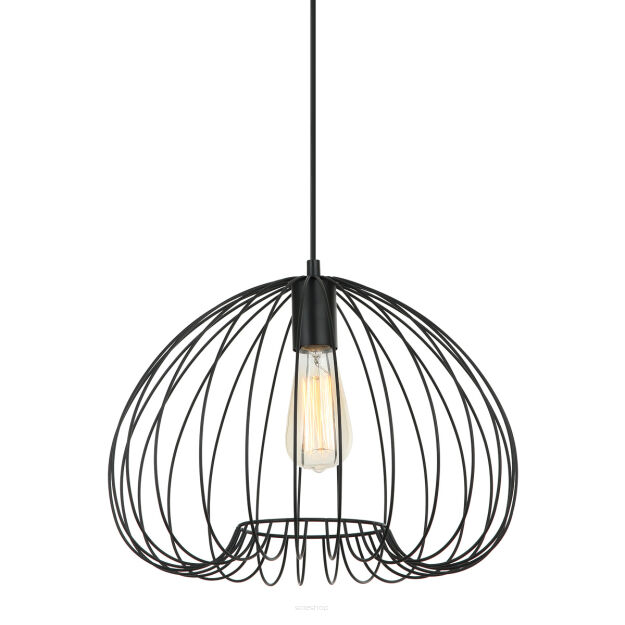 Lampa wisząca MEDDI MDM-4583-1 BK Italux CZARNA NOWOCZESNY DRUCIANY ABAŻUR  E27 IP20