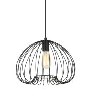 Lampa wisząca MEDDI MDM-4583-1 BK Italux CZARNA NOWOCZESNY DRUCIANY ABAŻUR  E27 IP20
