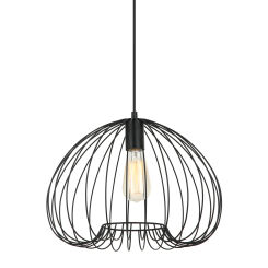 Lampa wisząca MEDDI MDM-4583-1 BK Italux CZARNA NOWOCZESNY DRUCIANY ABAŻUR  E27 IP20