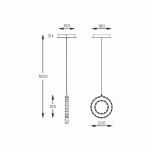 Lampa wisząca zwis z kryształkami GIRONA złota LED Zuma Line MD3713-1-3GT - 9
