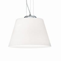 Lampa wisząca Cylinder SP1 D40 Ideal Lux  025438 Rama w kolorze chromu natomiast klosz ze szkła w kolorze białym