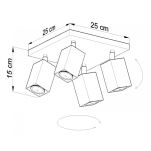  Efektowna lampa sufitowa listwa MERIDA 4  Szary SL. 0458 SOLLUX LIGHTING nowoczesny - 2