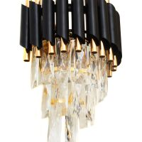 Kinkiet MAZINI LDW 6003-2 (BK+FGD) Lumina Deco Kryształowy czarny złoty