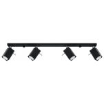 LAMPA SUFITOWA NA LISTWIE  MERIDA kolor czarny 4 ruchome źródła światła SOLLUX  NOWOCZESNA stal  SL.0459 - 2