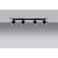 LAMPA SUFITOWA NA LISTWIE  MERIDA kolor czarny 4 ruchome źródła światła SOLLUX  NOWOCZESNA stal  SL.0459