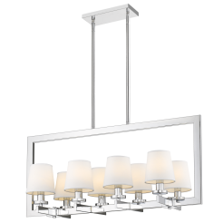 Lampa wisząca LONDON P08038WH cosmo light W nowojorskim stylu 8 źródeł światła