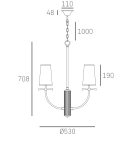 Lampa wisząca BOW P04190BR Cosmo Light mosiądz 4xE14 klasyczna - 2