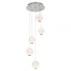 Lampa wisząca Rosario PND-12220121-5A-CR Nowoczesna chrom transparentne kule