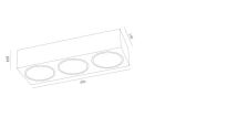 Lampa sufitowa natynkowa  RODOS PLUS 6117 Argon biała 3x ES111 techniczna - 2