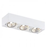 Lampa sufitowa natynkowa  RODOS PLUS 6117 Argon biała 3x ES111 techniczna