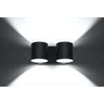 Kinkiet ORBIS  Sollux SL.0660 dwie czarne tuby prosty nowoczesny design  - 5