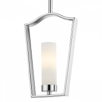 LAMPA WISZĄCA DUBLIN PROSTY ELEGANCKI POJEDYNCZY ZWIS W KOLORZE CHROMY ZE SZKLANYM KLOSZEM COSMO LIGHT P01216CH