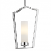 LAMPA WISZĄCA DUBLIN PROSTY ELEGANCKI POJEDYNCZY ZWIS W KOLORZE CHROMY ZE SZKLANYM KLOSZEM COSMO LIGHT P01216CH